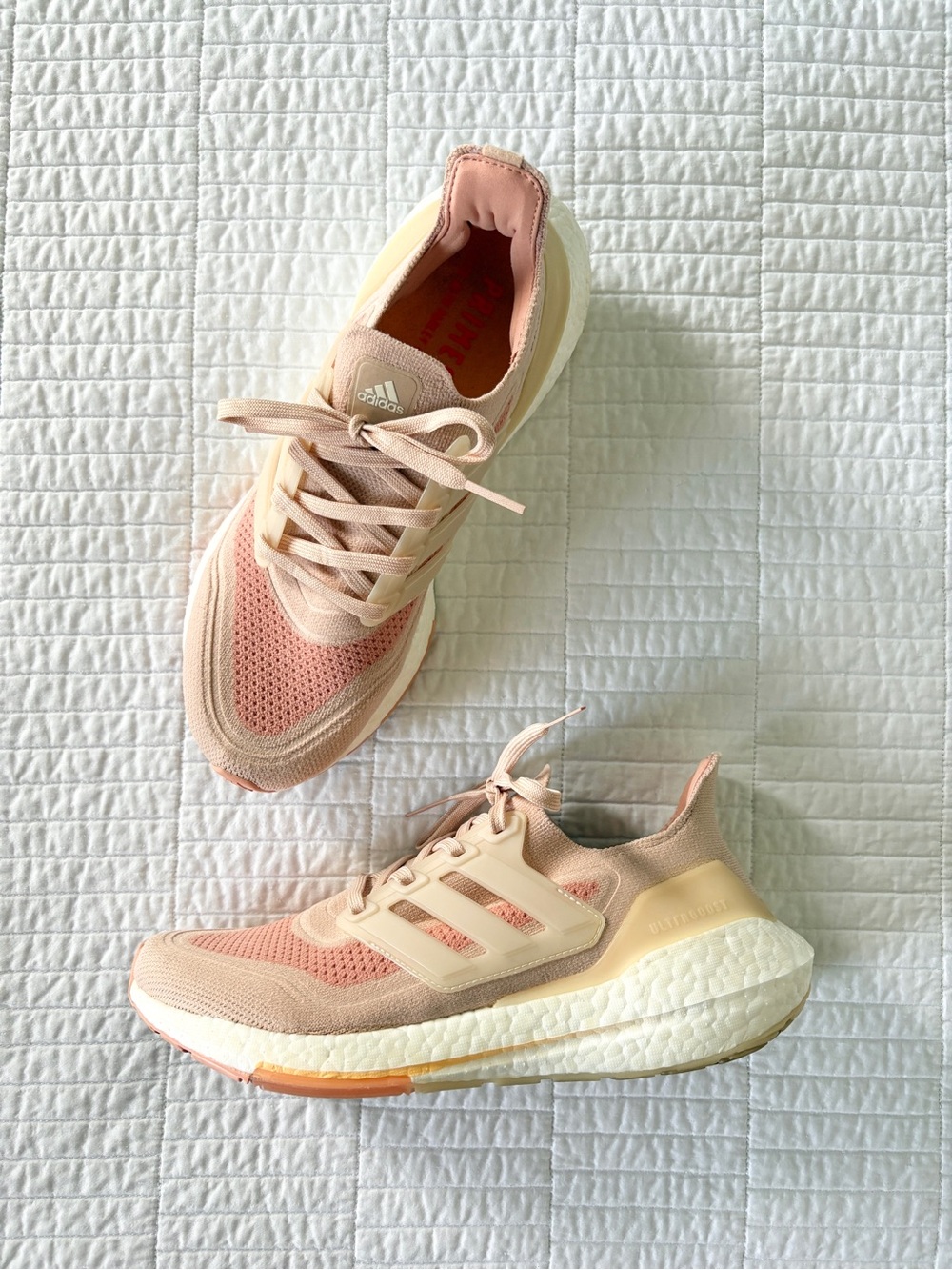 adidas Ultraboost 21 Halo Blush Pink and Cream Running Shoes - Women’s Size 9.5